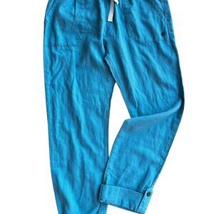 ROXY women’s S pants, rollup cuffs, linen blend